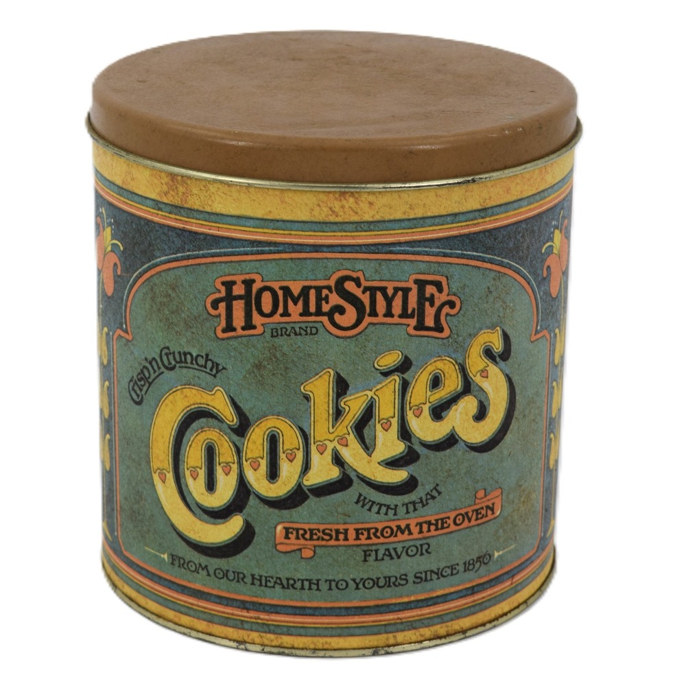 Vintage Ballonoff "HomeStyle" Cookies Tin Kids 1979 Made in USA